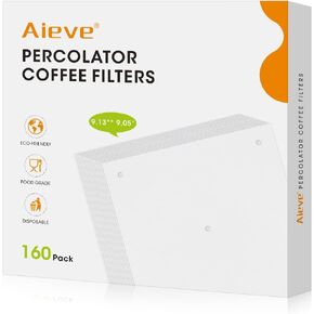 فلاتر القهوة من Aieve Percolator، فلاتر القهوة لوعاء القهوة الكهربائي (160 قطعة)