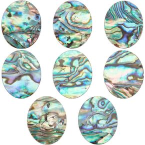 BENECREAT Abalone Shell Cabochon Natural Paua Shell Cabochons Loose Gemstone Oval Abalone Shell Charms Single-Sided Shell for Home Decor, DIY Jewelry Making, 26x21x1mm