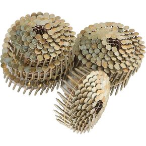 7200 Count Coil Siding Nail Full Round Head Wire Collated Coil 15-Degree 1-1/4-Inch x .120-Inch Smooth Shank Electro Galvanized Coil Roofing Nails