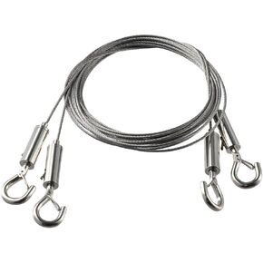 2 Pcs Picture Hanging Wire, Adjustable Mirror Frame Kit 2m x1.5mm Heavy Duty Stainless Steel Wire Rope with Hook Wall Mount Wire for Mirror, Picture Frame, Light Hold Up to 24kg