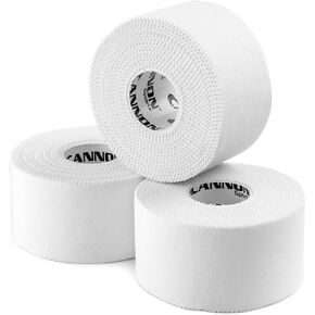 Premium Athletic Tape - Easy Tear, No Residue, Strong Support - Hypoallergenic & Breathable - Ideal for Sprains, Strains, First Aid (1.5in x 45ft Each), Pack of 3 (Black)