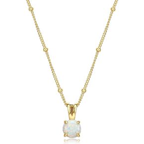 MORGAN & PAIGE Sterling Silver Created Opal Pendant Station Necklace, 18"