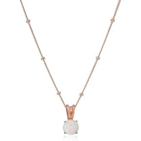 MORGAN & PAIGE Sterling Silver Created Opal Pendant Station Necklace, 18"
