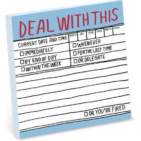 1-Count Knock Knock Deal With This Hand-Lettered Sticky Notes, 3 x 3-inches