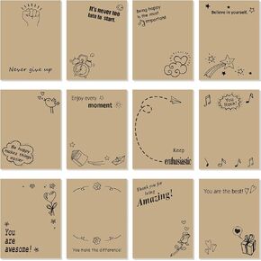 12 Pcs Sticky Notes 3 x 4 Inch Cute Sticky Notes Post Notes Motivational Stick Pads Appreciation Self Sticky Notes for Office School, 30 Sheets Each