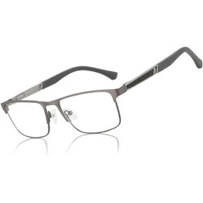 ZENOTTIC Blue Light Reading Glasses for Men Computer Readers Trendy Square Metal Frame Anti Glare