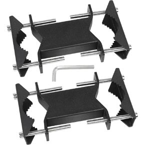 2 PCS Heavy Duty Antenna Mount Clamp, Wall Mount Antenna Mast Clamp V Jaw Bracket, TV Antenna Mounting Hardware for TV CB Ham Outside Home Antenna Double Pipe-Mounting, WiFi, Metal Black