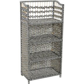 Household Essentials Woven Accent Shelf Cream and White Paper Rattan