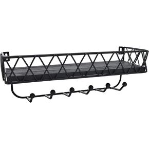 Molaxhome Wall Mounted Storage Shelves,Easy to Mount Wall Wooden Floating Shelf for Bedroom,Farmhouse,Living Room,Bathroom,Kitchen,Office and More DC1A611 (Black, W4.7xL14)