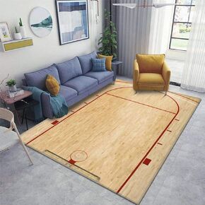 Home Area Runner Rug Pad an Aerial View Above Half of one end of a Basketball Court Thickened Non Slip Mats Doormat Entry Rug Floor Carpet for Living Room Indoor Outdoor Throw Rugs