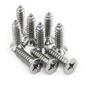 25PCS-6.3 x 45mm(NO.14X1.3/4) Fullerkreg Countersunk Self Tapper A2 (304) Stainless DIN 7982 C
