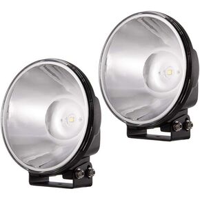 Off-Road 7" Round LED Spotlight/Headlight for Motorcycle/Truck, 6000K Cool-White Long-Range Spot Beam High Speed Applications, Corrosion/Vibration Resistant Waterproof, 12V/24V DC, 2-Pack