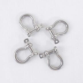 Size 5/16" Anchor Shackle, 316 Stainless Steel Body Material, 316 Stainless Steel Pin Material, 4PK.