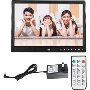 Digital Photo Frame, 13 Inch HD Multi-Function Electronic Photo Frame Support USB, SD Card, Alarm Clock, Calendar Function Display Photo/Music/Video Player for Home, Office.(Black)