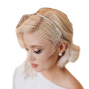Birdcage Veil for Brides Wedding Headband Netting Bachelorette Party