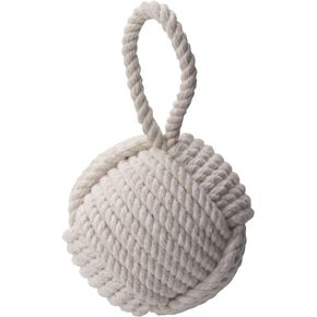 Nautical Doorstop Rope Sailor Knot Decorative Cotton Under Mount Handmade Door Stopper with Handle for Floor by The Metal Magician (5" Cotton (White Color))