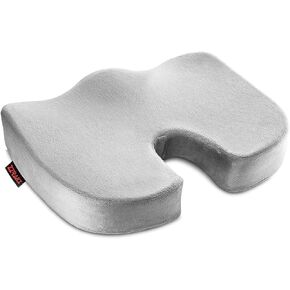 Seat Cushion Pillow For Office Chair - Orthopedic Design - 100% Memory Foam Supports & Protects Sciatica, Coccyx, Tailbone Pain And Back Support -Ideal Gift For Home Office, or Car Driver Black