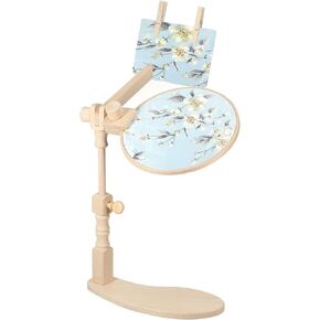 PATIKIL Embroidery Hoop Stand, Adjustable Sitting Cross Stitch Stand Hands-Free Wooden Embroidery Hoop Holder for Sewing Arts Crafts Needlework
