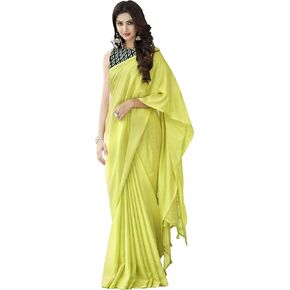 Miraan Women's WoJute Cotton Saree with Blouse Piece Yellow