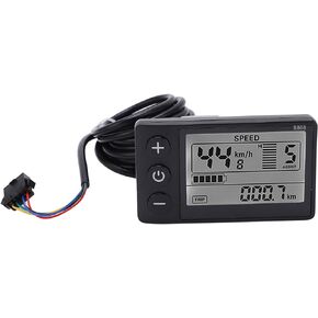 S866 Electric Bicycle LCD Display Meter,22.2mm/0.9in Handlebars Electric Bike LCD Display,24V 36V 48V Control Panel with Waterproof Plug,Clearly Screen LCD Display,for Electric Bicycle