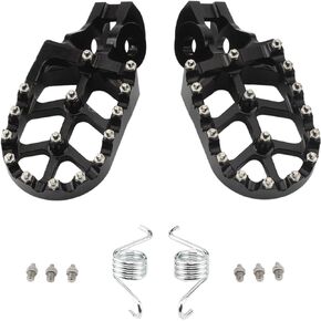 PowerMotor Dirt Bike CNC Foot Pegs Motorcycle Footrest Rests Pedals for SX SXF EXC XC XCF XCW SMC 50 65 85 125 150 200 250 350 450 530 Rests Footpegs(Black)