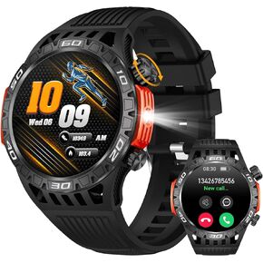 Military Smart Watch for Men 1.46" Outdoor Tactical Sports Smartwatch with Answer/Make Call,Fitness Watch,Blood Oxygen,Heart Rate and Sleep Monitor Compatible with iPhone and Android Phones, Black