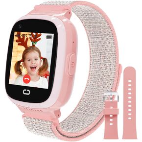 PTHTECHUS 4G Kids Smart Watch with SIM Card, Kids GPS Watch with Video Call Voice Chat WiFi/GPS/Call SOS Chat Bluetooth Camera Music Alarm Clock, Wrist Watch for 5-12 Girls Boys