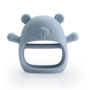 Silicone Baby Teether 6-12 Months,Infant Teether Easy to Hold Teething Rings for Babies,Chick Baby Teether Toy for 0-6 Months Teething Relief Toys for Baby (Dark Pink)