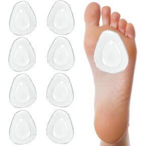 4 Pair Metatarsal Pads Women, Gel Self Adhesive Metatarsal Pads Mens, Firmly Adhered and Reusable Metatarsal Foot Pads, Easy to Clean and Quick Drying Ball of Foot Cushion for Pain Relief