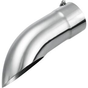 Upower Diesel Exhaust Tip 5" Inlet/Outlet 16" Long Turn Down Exhaust Tip 304 Stainless Steel Bolt-On 5 inch Turn Down Tail Pipe Tips