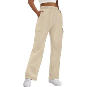 ATHMILE Sweatpants Women 2024 Casual Baggy Fleece High Waisted Cargo Pants with Pockets