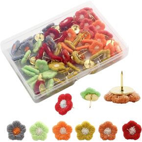 30 PCS Flower Push Pins,Flower Thumbtacks Decorative Tacks and Push Pins Cork Board Tacks for Photos Wall Drawing PaperBulletin Boards Cork Boards Offices Schools