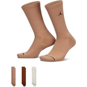 Jordan Everyday Brown Tones Multicolor Crew Socks Socks (3 Pair) - L