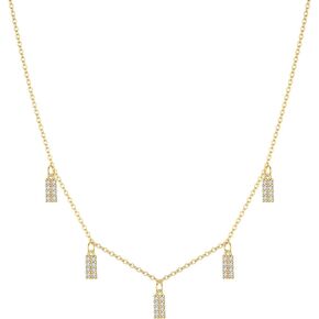 18K Gold Plated Dainty Dangle Charm Choker Necklace,Tiny Cute Butterfly/Elephant/CZ Bar/Disc/Star/Teardrop/Pearl Drop Dangling Station Necklaces for Women,16"