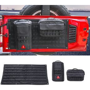 RT-TCZ Tailgate Storage Bag Tool Kit Cargo Organizer Storage Pockets Canvas for Jeep Wrangle TJ JK JKU JL JLU 1997-2022,3PCS