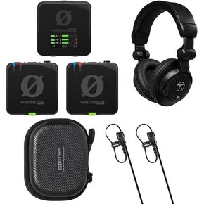 Rode Wireless PRO 2.4GHz 2-Person Clip-On Wireless Microphone System, Bundle with TAPH100 Studio Monitor Headphones