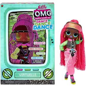 LOL Surprise OMG Dance Dance Dance Virtuelle Fashion Doll with 15 Surprises Including Magic Black Light, Shoes, Hair Brush, Doll Stand and TV Package - Great Gift for Girls Ages 4+ Who Love to Dance