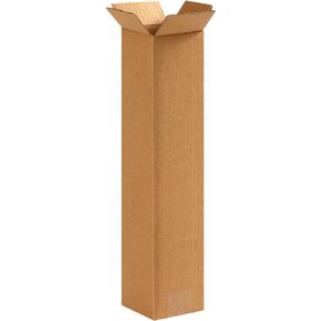 PARTNERS BRAND 4x4x18 Tall Corrugated Boxes, Tall, 4L x 4W x 18H, Pack of 25 | Shipping, Packaging, Moving, Storage Box for Home or Business, Strong Wholesale Bulk Boxes