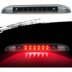 3rd Brake Light Fit For Nissan Frontier 2001-2004 Rear High Mount Stop Lamp Cargo Light (Black Housing+Smoke Lens)