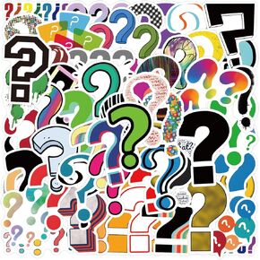 Question Mark Stickers Pack 60PCS Funny Stickers for Teens Adults Techers Stickers for Journaling Scrapbook Laptop Phone, Vinyl Waterproof Decals Cute Stickers
