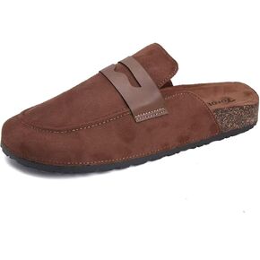 Torotto Women's Suede Clogs Cork Footbed Mules Comfort Potato Shoes with Arch Support Backless Loafers