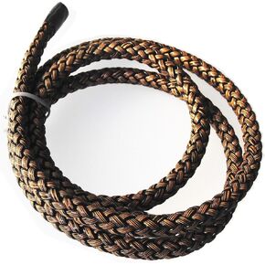 Glory Qin 3 Yards 7mm Cobra Color Round Folded Bolo Braided Genuine Leather Cord for Making Bracelet & Jewelry