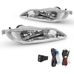 Fog Lights Compatible with 2002-2003 Toyota Solara 2005-2008 Toyota Corolla 2002-2004 Toyota Camry With 9006 12V 55W Halogen Bulbs Included Switch And Wiring Kit -1 Set