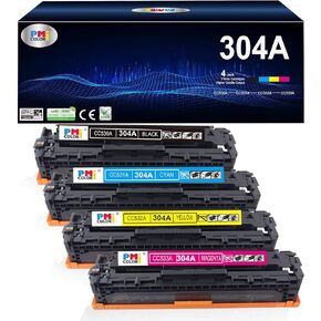4-Pack Replacement for HP 304A Toner Cartridges for HP Color Laserjet CP2025,Color Laserjet CM2320 MFP Series Printer Ink (Black,Cyan, Magenta, Yellow)