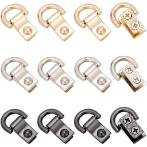 WADORN 12pcs Purse Side Clip Buckles, 3 Colors Handbag Suspension Clasps Shoulder Bag Chain Strap Connector with D-ring Alloy Die Casting Bag Hardware Accessories for DIY Leather Bag Craft