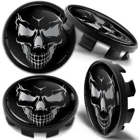 4 x 68 mm Wheel Centre Caps Hub Caps Wheel Hub Cover Hub Caps Compatible for BMW 36136783536 Alloy Wheels Silver Skull CB 48