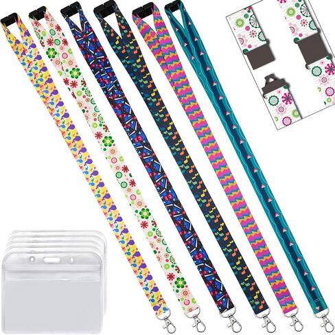 YOUOWO 6 Pack lanyards for id badges Cruise cute Lanyard for keys kids Women id Badge Holder lanyard for Hall Pass card holder Lanyard for Ship Card Breakaway safety Office Neck Lanyards in Saudi Arabia