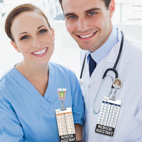 Plifal Medical Assistant Badge Buddy Card Holder Nursing Accessories Light Rose Vertical ID Name Identification Tags Nurse Work Items W Height & Weight Conversion Charts in Saudi Arabia