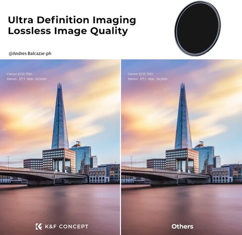 K&F Concept 37mm ND1000 (10-Stop Fixed Neutral Density Filter) ND Lens Filter, 28 Multi-Layer Coatings Waterproof Scratch Resistant Super Slim for Camera Lens (Nano-X Series) in Saudi Arabia