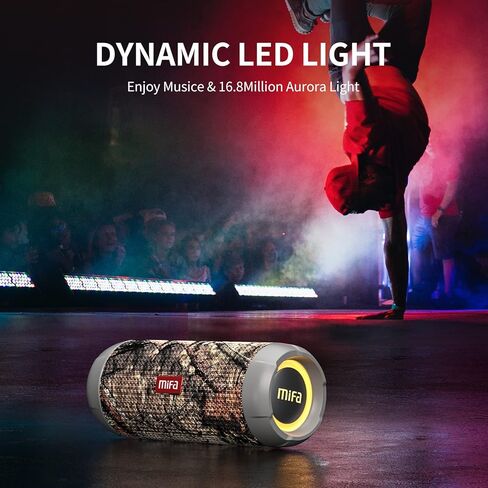 مكبرات صوت بلوتوث محمولة من MIFA مع أضواء، فتحة بطاقة Micro SD، منفذ USB C، IPX7 مقاومة للماء للمنزل، الدراجة، 30 وات، أسود in Kuwait